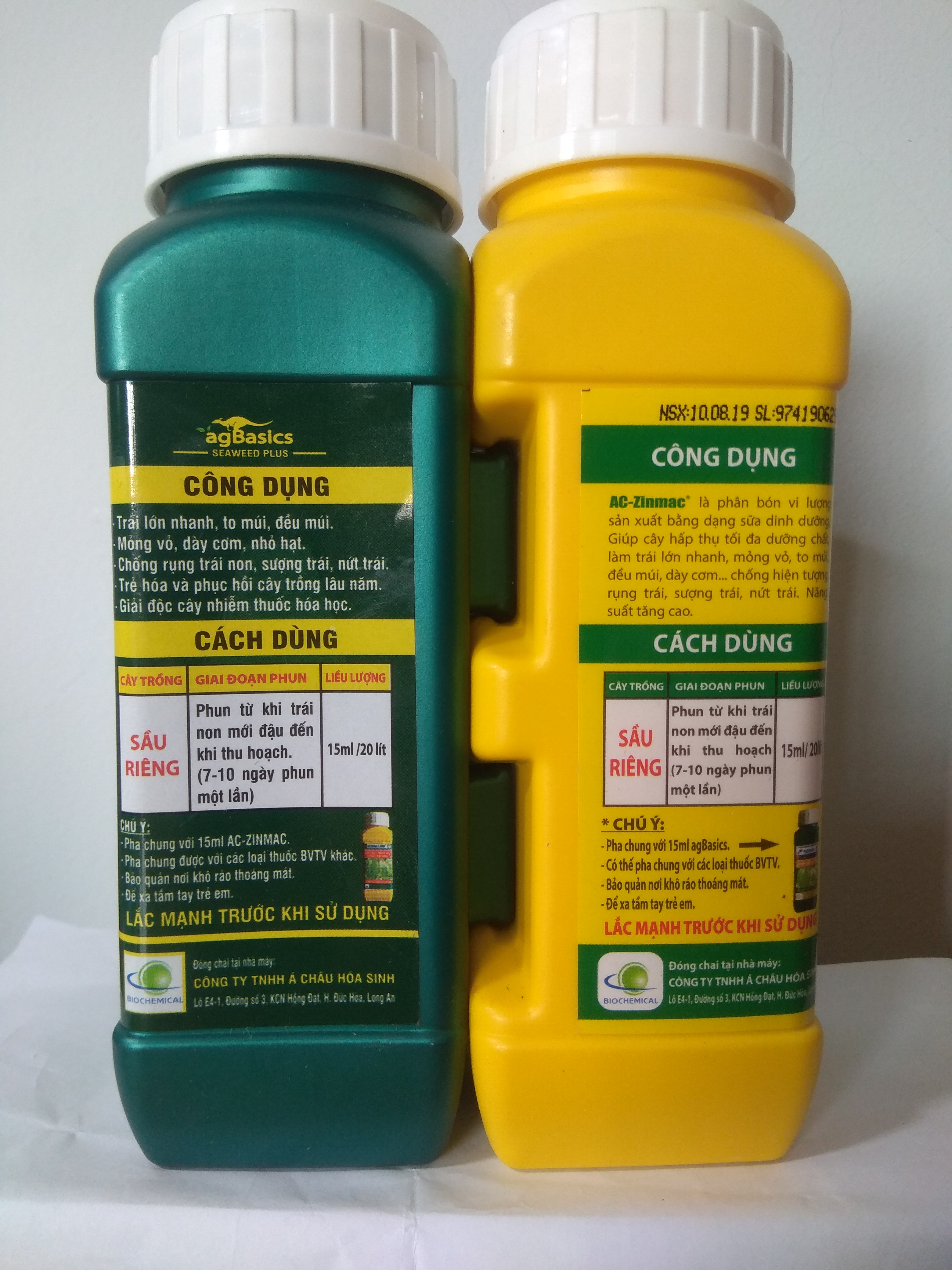 [HCM]Cặp đôi hoàn hảo cho trái sầu riêng Agbasics+Ac zinmac - mỗi chai 300ml