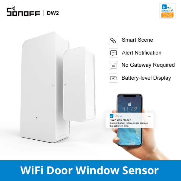 Bảng giá Bộ cảm biến báo động thông minh không dây lắp đặt SONOFF DW2, sử dụng Wifi và ứng dụng bảo mật E-WeLink ITead - INTL