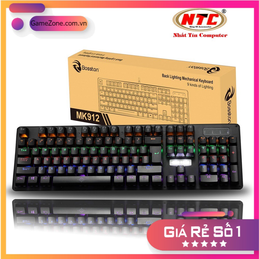 Bàn phím cơ chuyên game Blue Switch Bosston MK912A