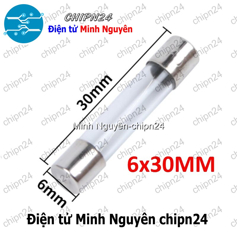 [10 cái] (K412) Cầu Chì Ống Thủy Tinh 6x30mm (1A/2A/3A/4A/5A/6A/6.3A/8A/10A/15A/16A/20A) - [Chọn Loại] - HHH.00009