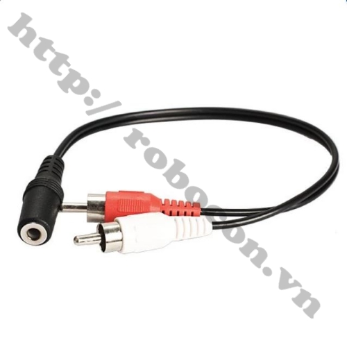 CÁP ĐẦU JACK 3.5MM CÁI RA 2 ĐẦU HOA SEN ĐỰC (AV ĐỰC)