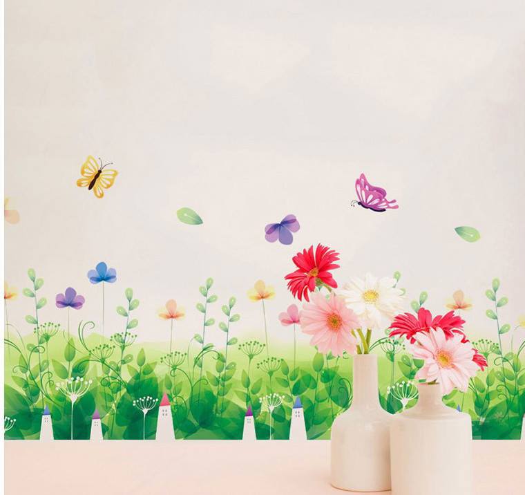 TỔNG HỢP CÁC MẪU DECAL DÁN CHÂN TƯỜNG HOA CỎ