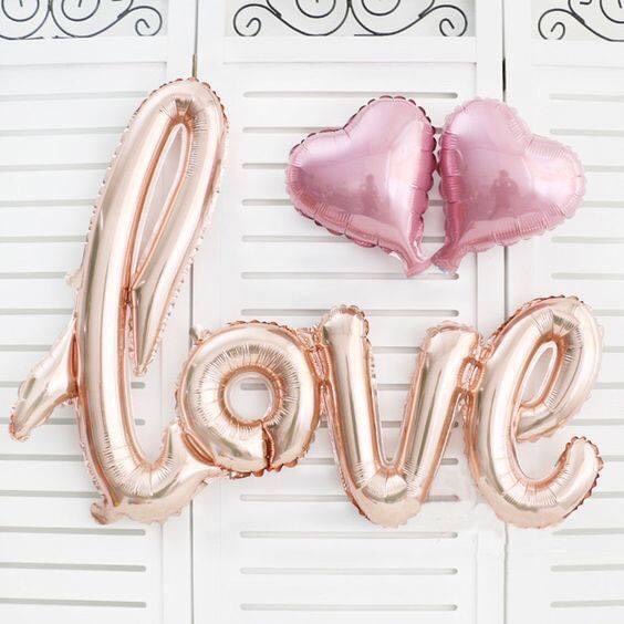 Bong bóng chữ love rosegold balloon hpni69