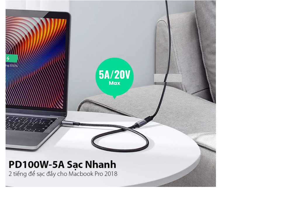 Cáp nối dài USB Type C 3.1 Gen 2 dài 0.5m Ugreen 80810 Chính Hãng