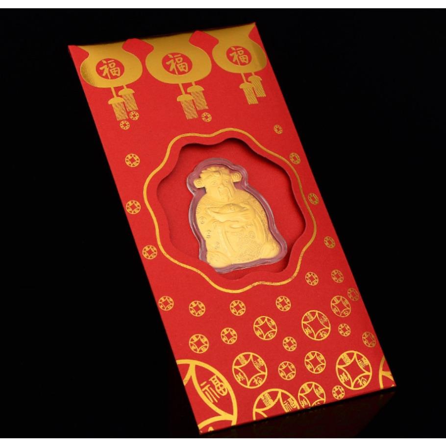 Bao Lì Xì Thần Tài mạ vàng may mắn