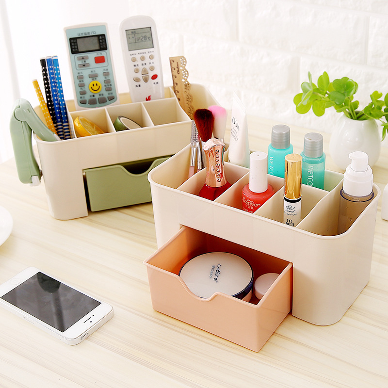 Kệ Nhựa Đựng Mỹ Phẩm Nhiều Ngăn Có Ngăn Kéo - Khay Để Mỹ Phẩm, Đồ Dùng Văn Phòng, Dụng Cụ Học Tập,...