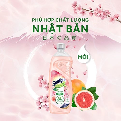 Nước rửa chén Sunlight mềm dịu cho da 750g