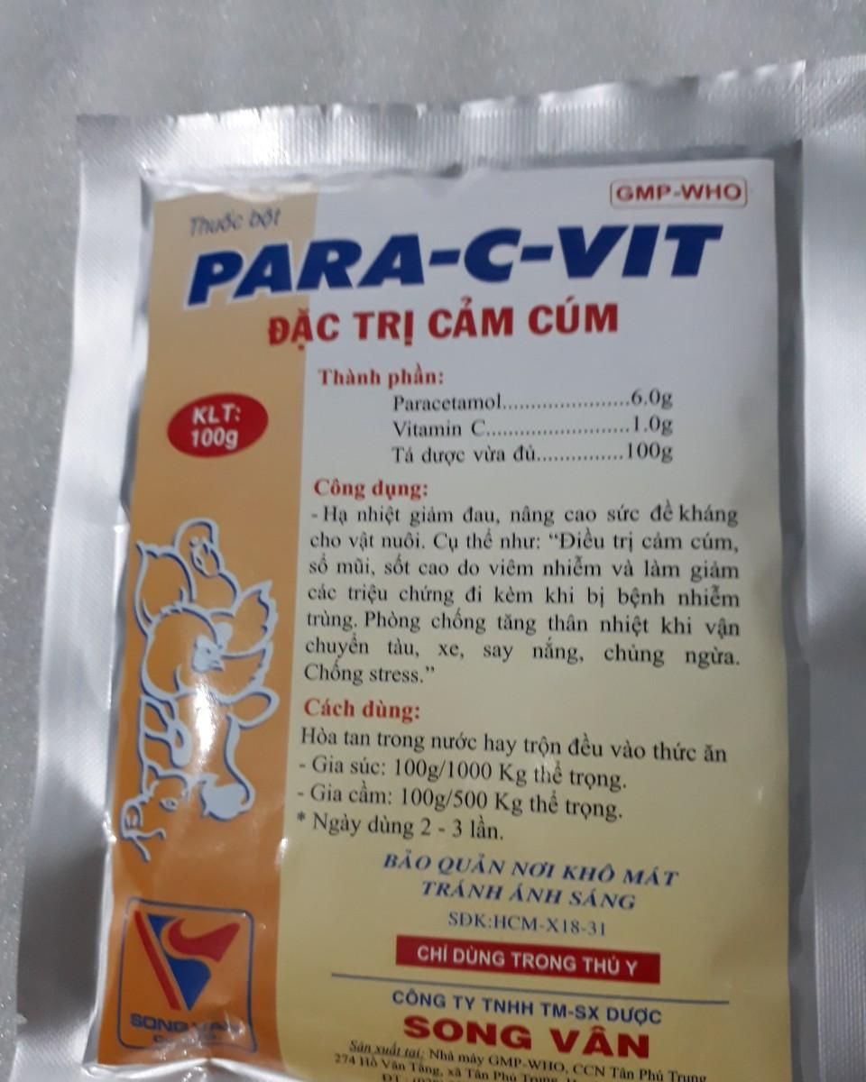 10 GÓI PARA-C-VIT ĐẶC TRỊ CẢM CÚM GÀ VỊT, CÚT