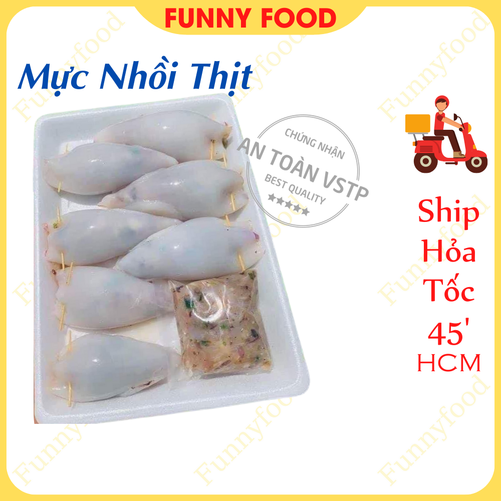 Mực nhồi thịt khay ~300g – chiên, hấp, xào – - funnyfood