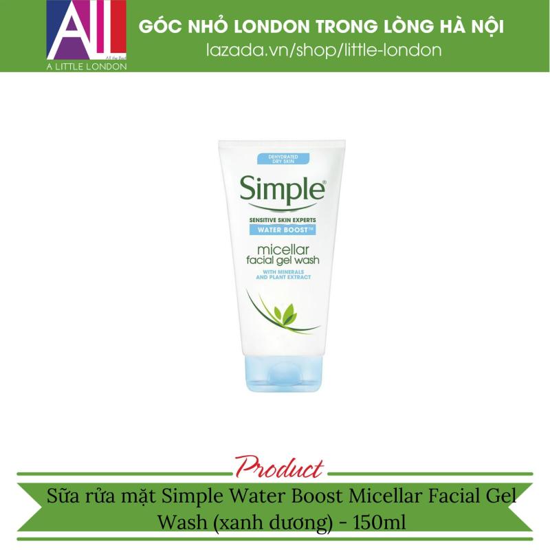 Sữa rửa mặt Simple Water Boost Micellar Facial Gel Wash Xanh dương - 150ml (Bill Anh)