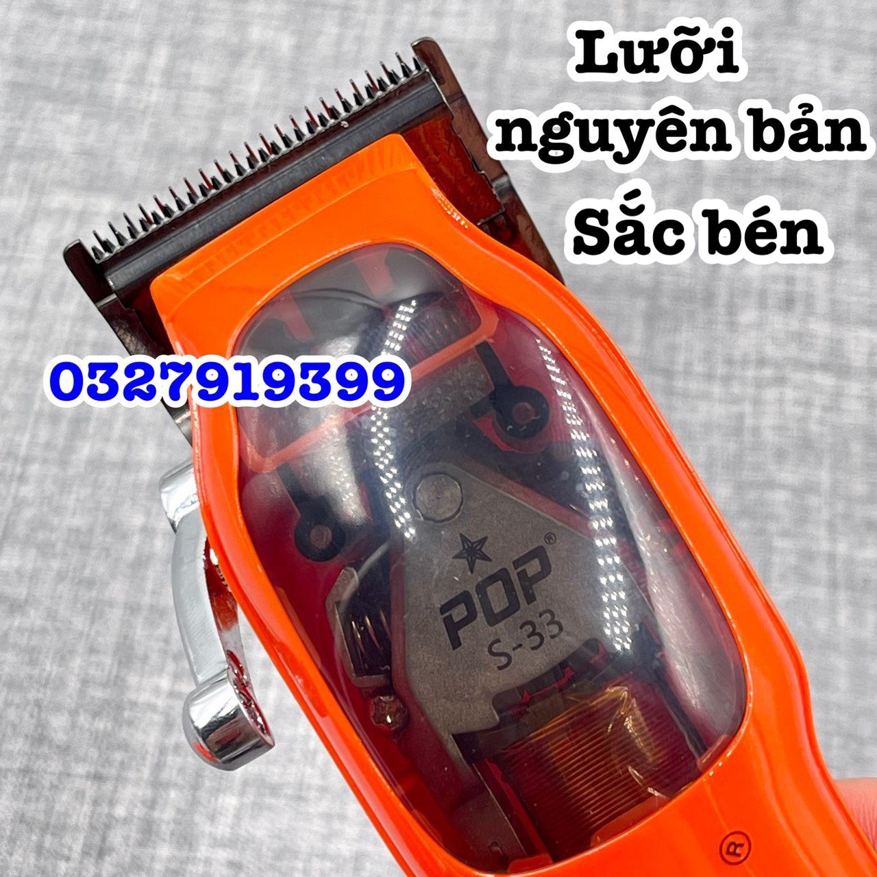 POP Tông đơ cắt tóc từ tính POP S33 công suất 10W màu cam động cơ từ tính tốc độ 10000 vòng/phút pin lithium-ion 2500mAh thời gian sử dụng 180 phút
