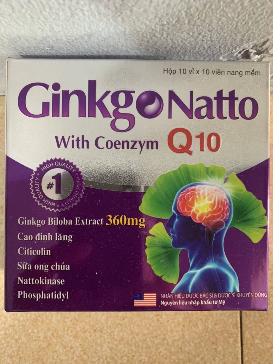 (CHÍNH HÃNG) GINKGO NATTO COENZYM Q10 GIÚP TĂNG CƯỜNG LƯU THÔNG MÁU HỖ TRỢ LÀM GIẢM CÁC BIỂU HIỆN THIỂU NĂNG TUẦN HOÀN NÃO HỘP 100 VIÊN