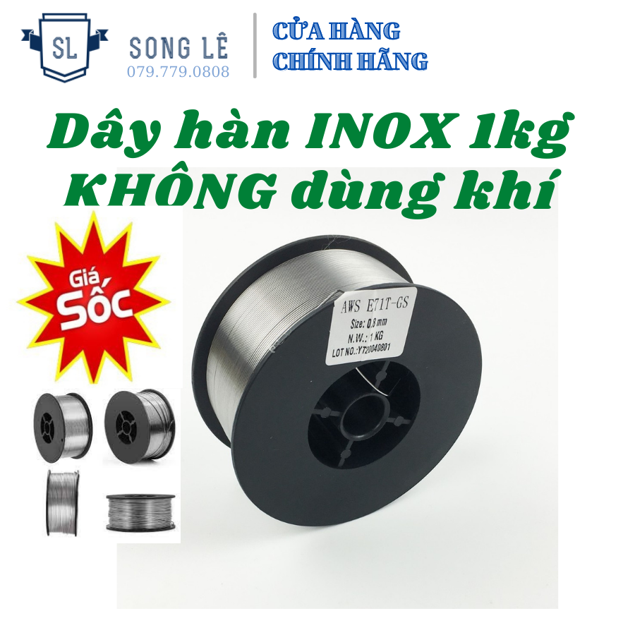 Cuộn dây hàn mig inox 308 1kg 0.8mm - 1.0mm- không cần sử dụng khí