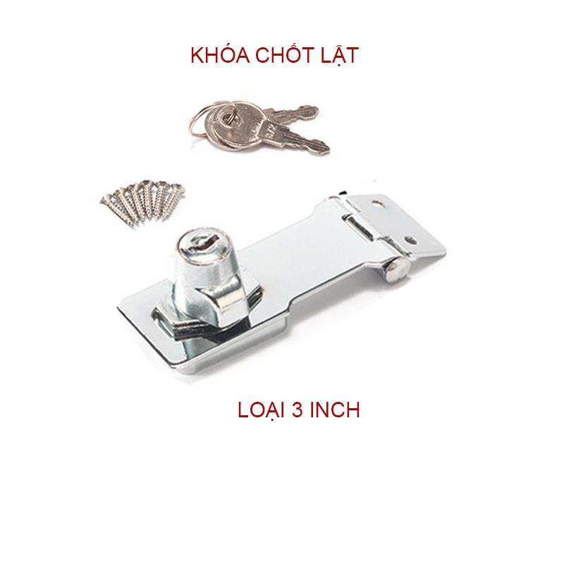 Chốt lật có khóa cho hòm, tủ, ngăn kéo bàn loại phẳng