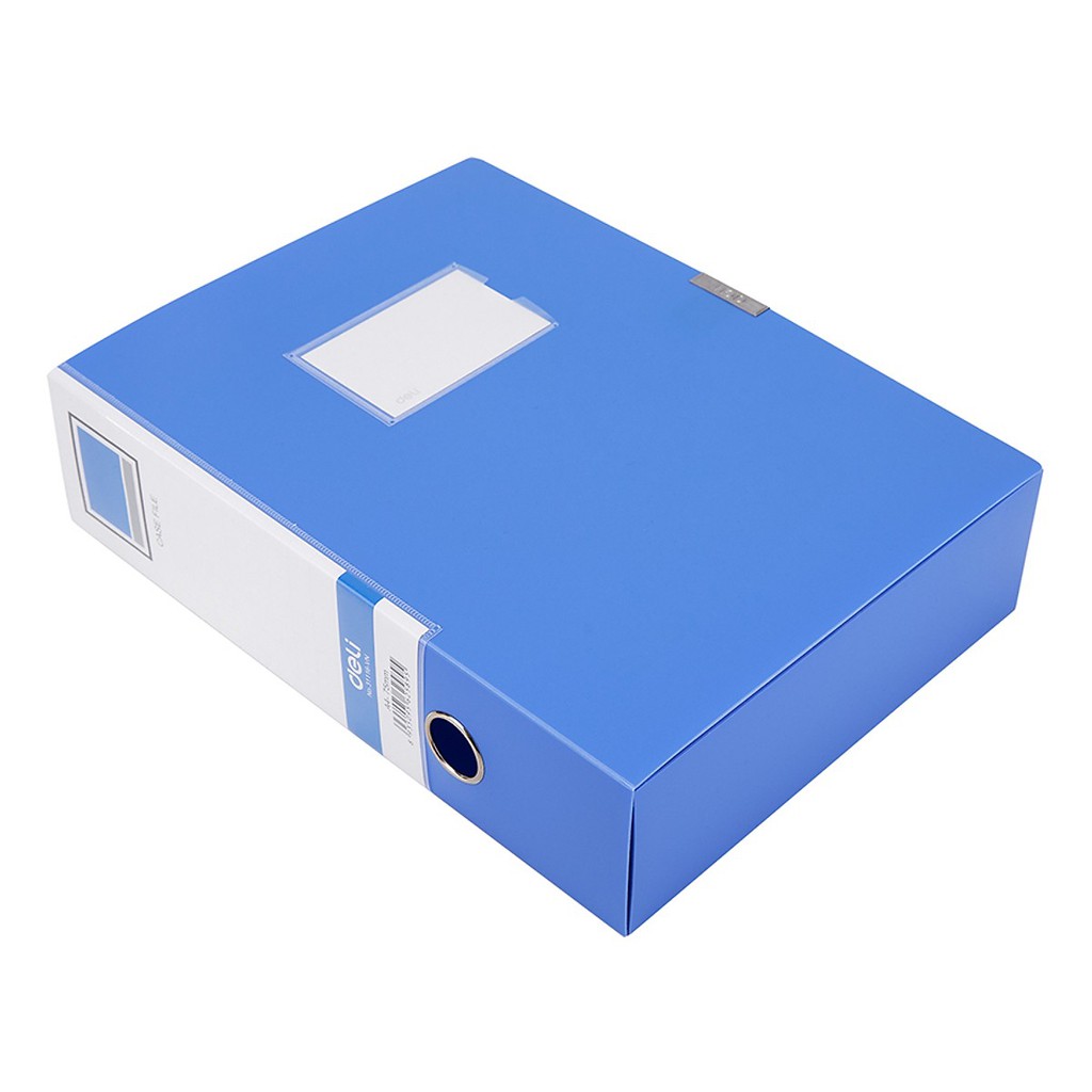 [HCM]Bìa hộp nhựa DELI gáy dày 5cm-xanh dương cực đẹpsang trọngtiện dụng