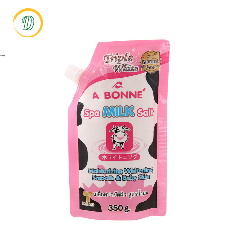 Muối tắm tẩy tế bào chết sữa bò A Bonne Spa Milk Salt nhập khẩu Thái Lan, hạt min thơm mùi sữa, làm sạch da. KL 350g