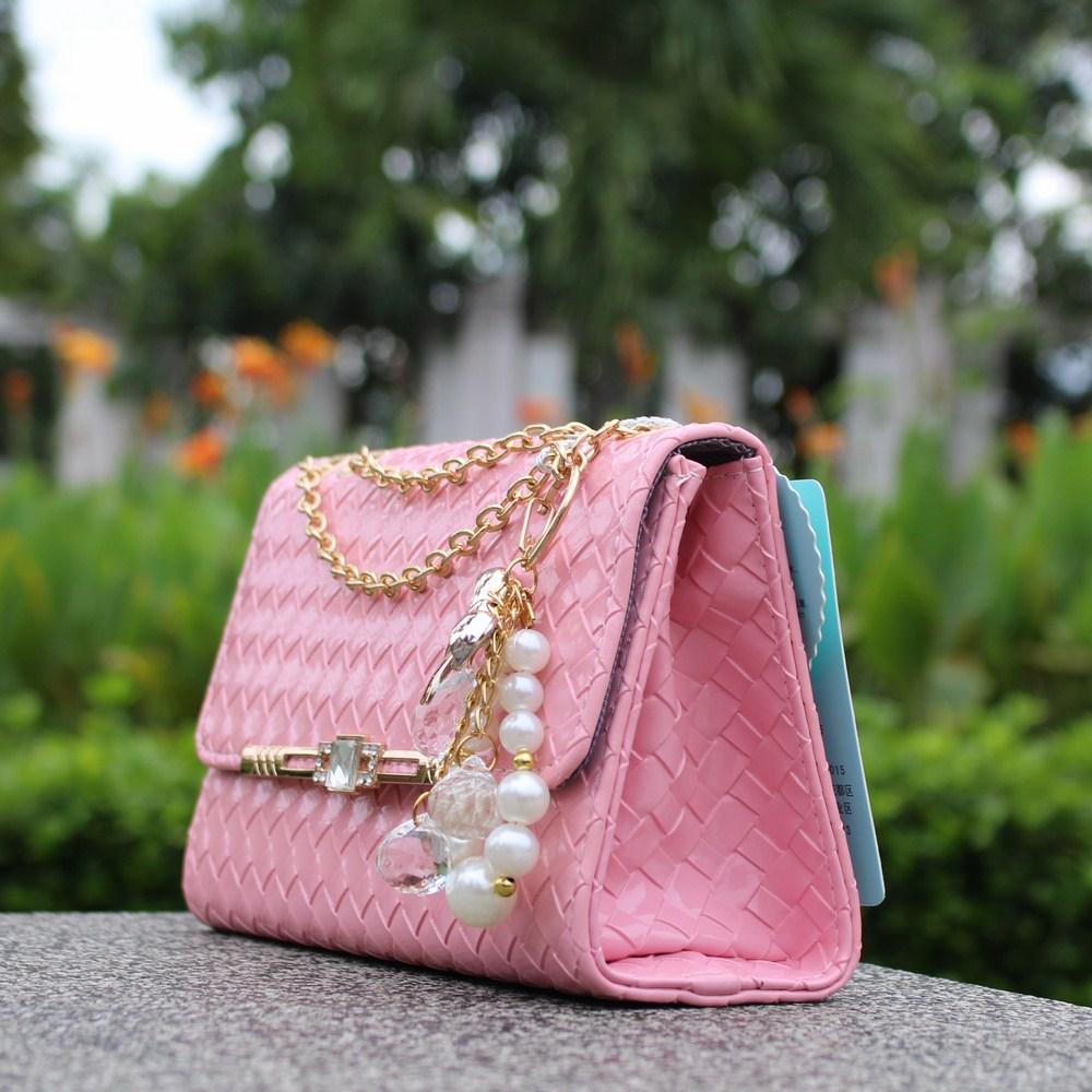 [HCM]Túi Đeo Chéo Thời Trang Kẻ Caro - Hồng Phấn
