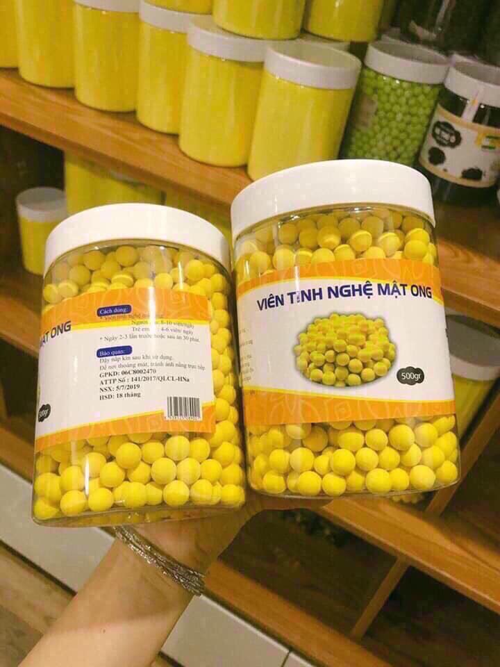 combo viên tinh nghệ mật ong + viên mầm matcha