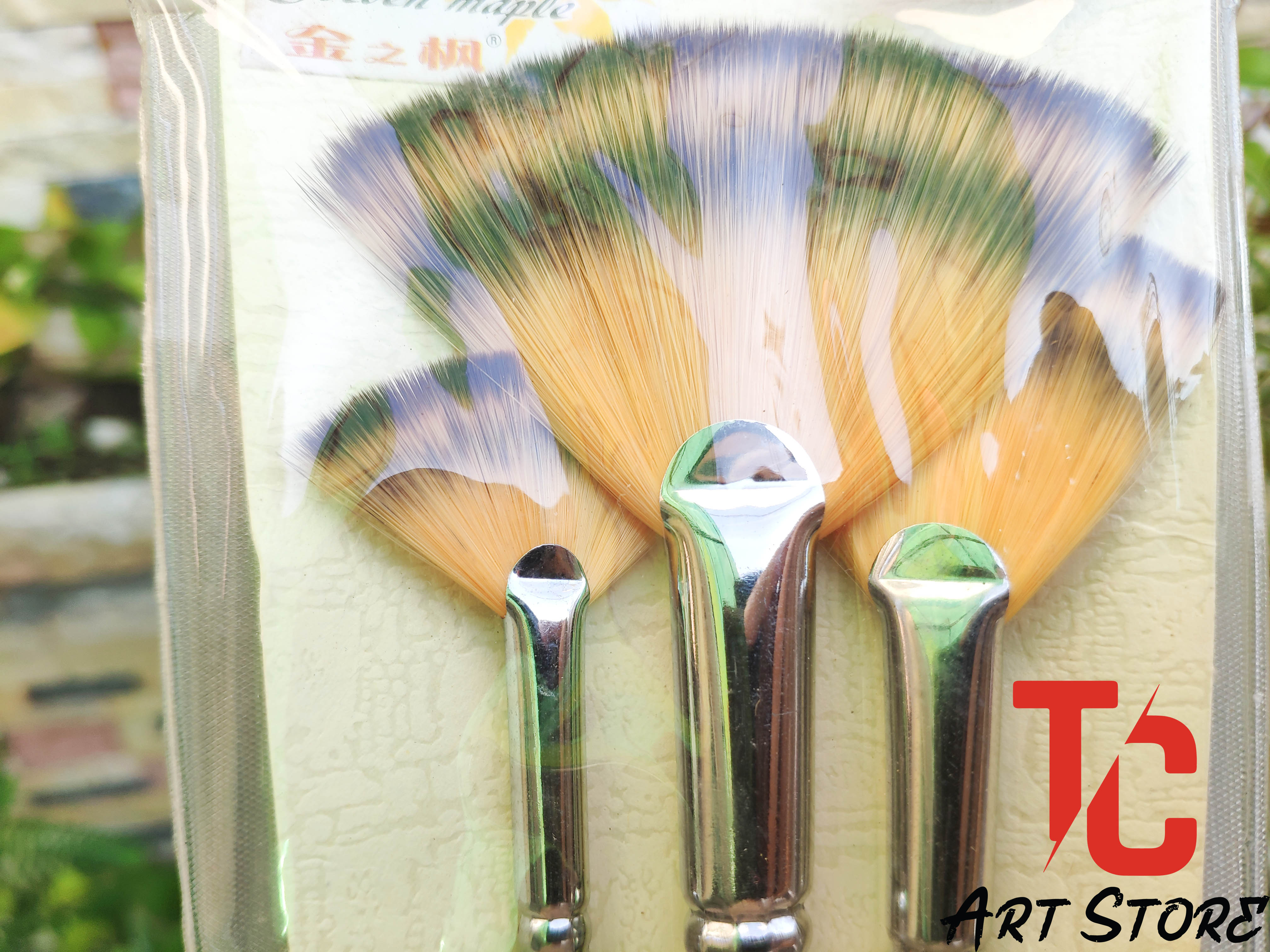 [TC Art Store] Bộ cọ quạt 3 cây Golden Maple