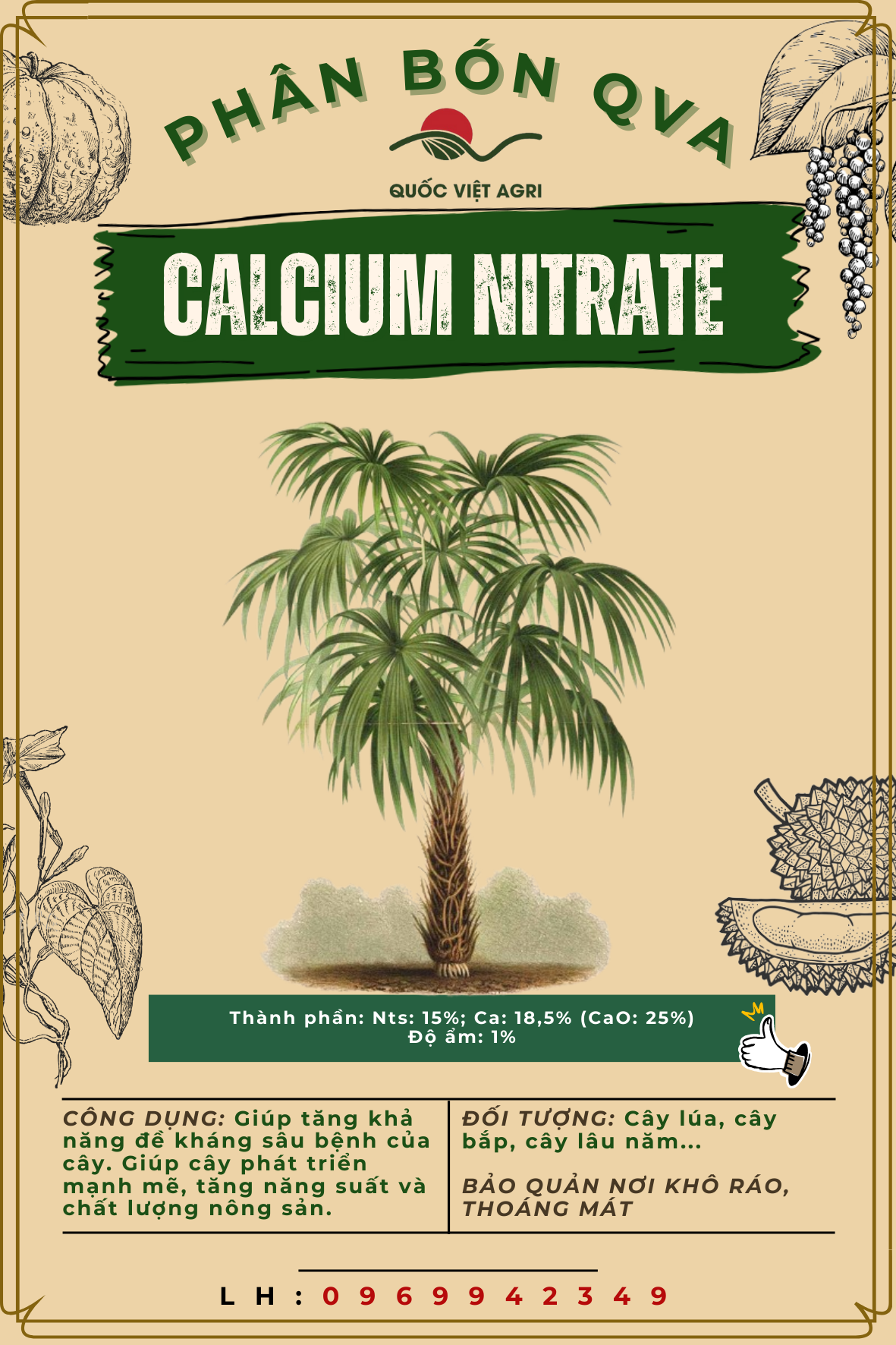 Phân bón QVA CALCIUM NITRATE (500g-3kg)