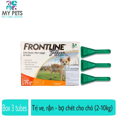 Frontline Plus nhỏ gáy hết ve rận, bọ chét cho chó (size 2-10kg) - Hộp 3 tuyp. ( 3 tubes. Full box)