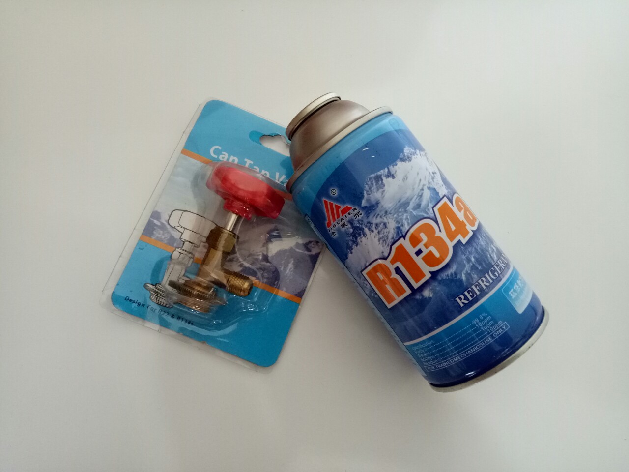 Bình gas mini R134a + Van gas