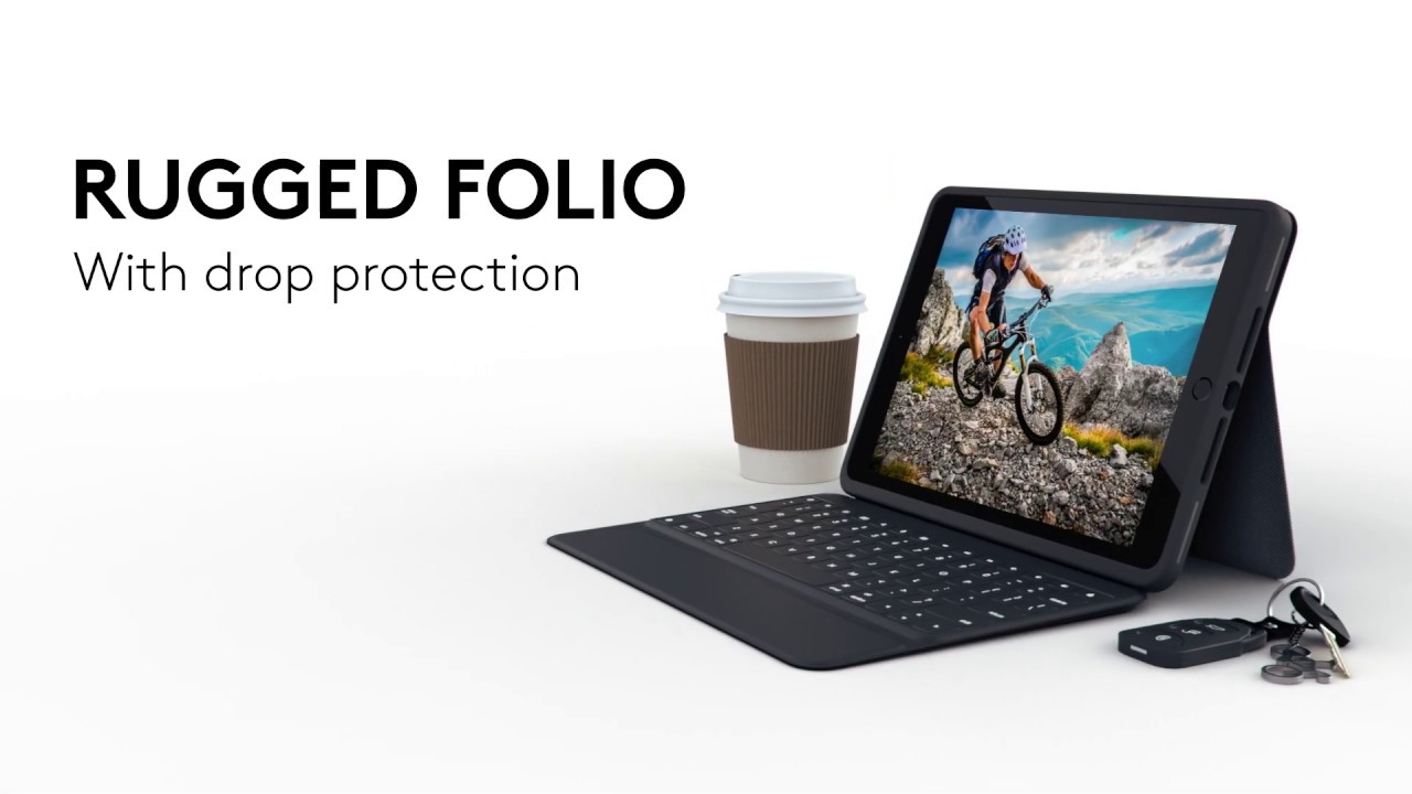Logitech Rugged Folio for iPad 1st Gen 7,8 and 9-leather case with keyboard