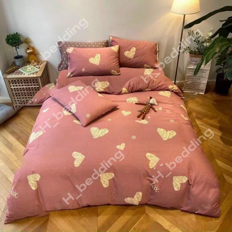 Bộ vỏ chăn ga gối cotton poly 1m6,1m8,bộ drap giường đẹp,vỏ chăn,mền lồng được ruột