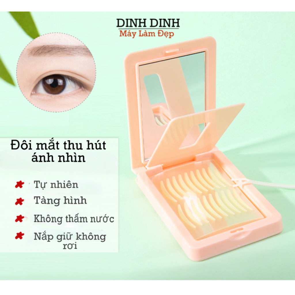 Set dán mí, kích mí trong suốt Yousha hộp 300 miếng (150 cặp) kèm gương, dán kích mí lưới không lộ - Dinh Dinh Máy Làm Đẹp