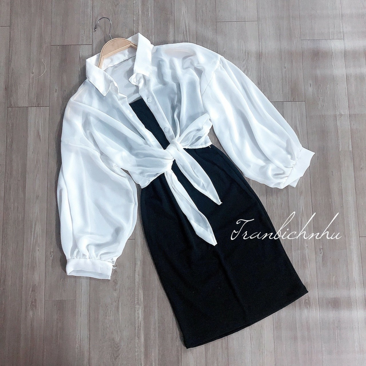 [HCM]SÉT ÁO VOAN KÈM ĐẦM BODY 2 DÂY