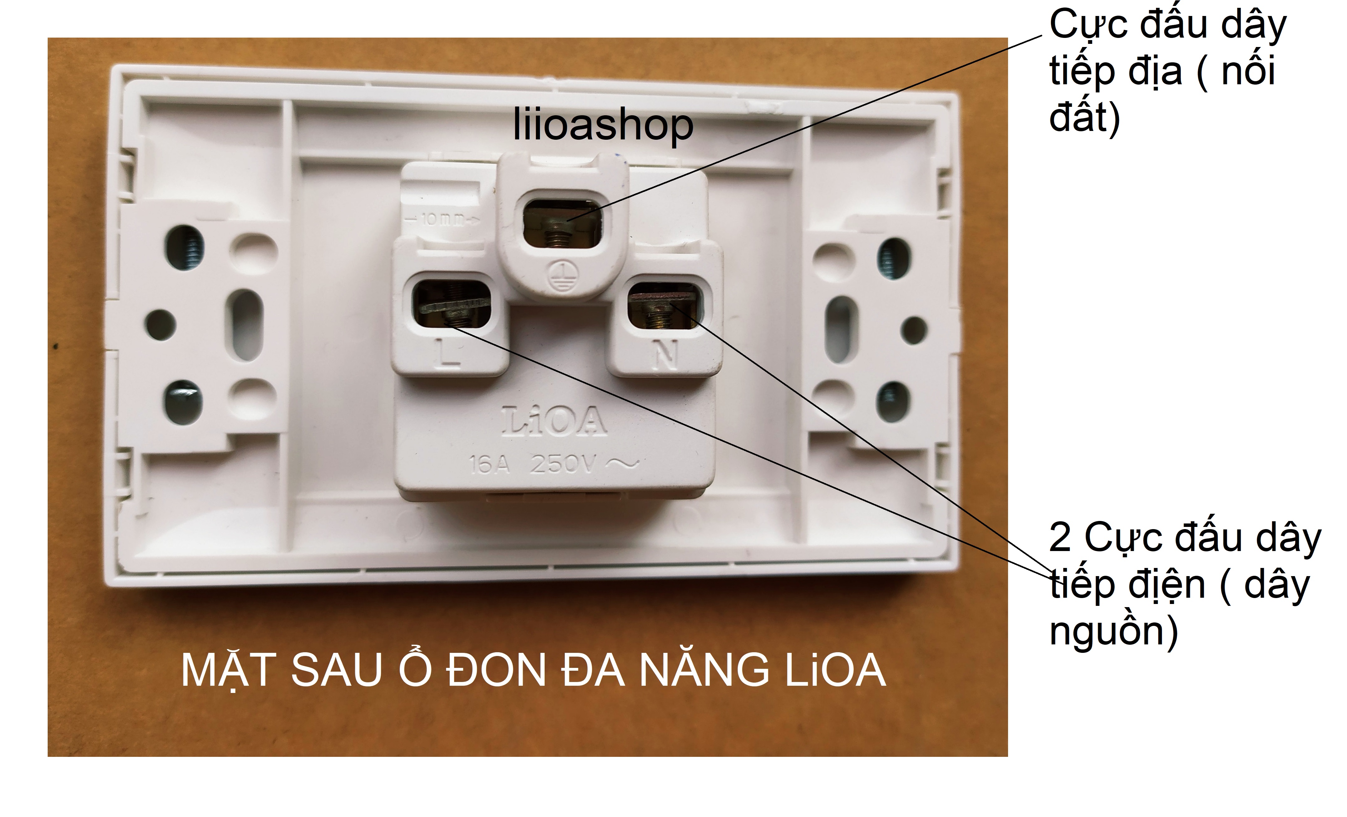 Ổ CẮM ĐƠN ĐA NĂNG CHỮ NHẬT LiOA