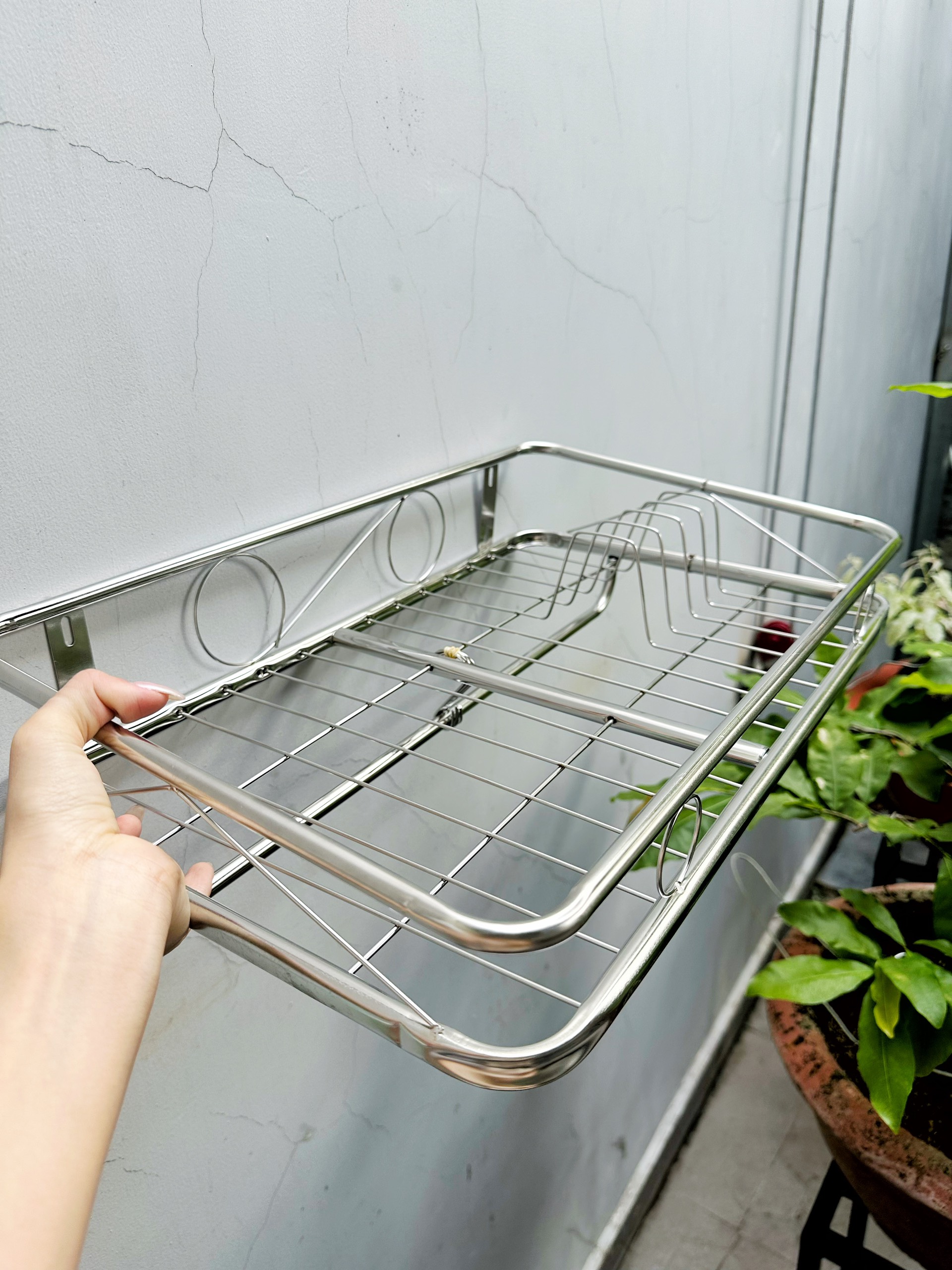Kệ Inox Đa Năng Úp Chén, Treo Nồi