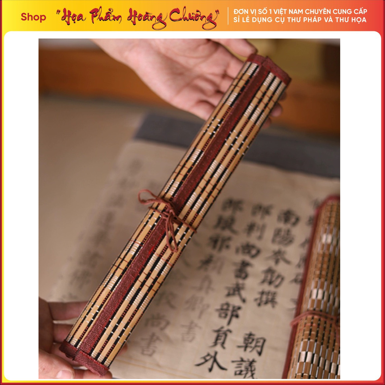 Mành cuốn bút lông thư pháp thư hoạ cở lớn 32x36cm