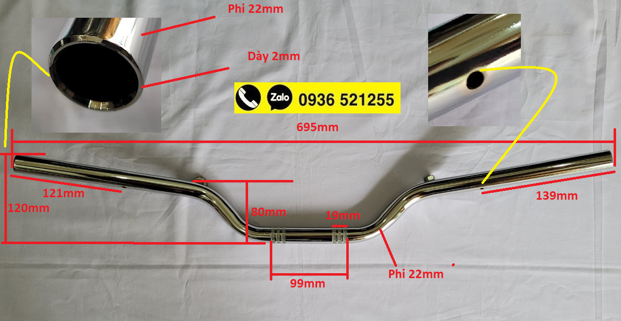 Tay lái ghi đông Honda CB400 750 1000 1300 VTEC1  2 3 4 Hornet Yamaha XJR400 và các dòng xe tương ứng Phi 22mm Loại tốt