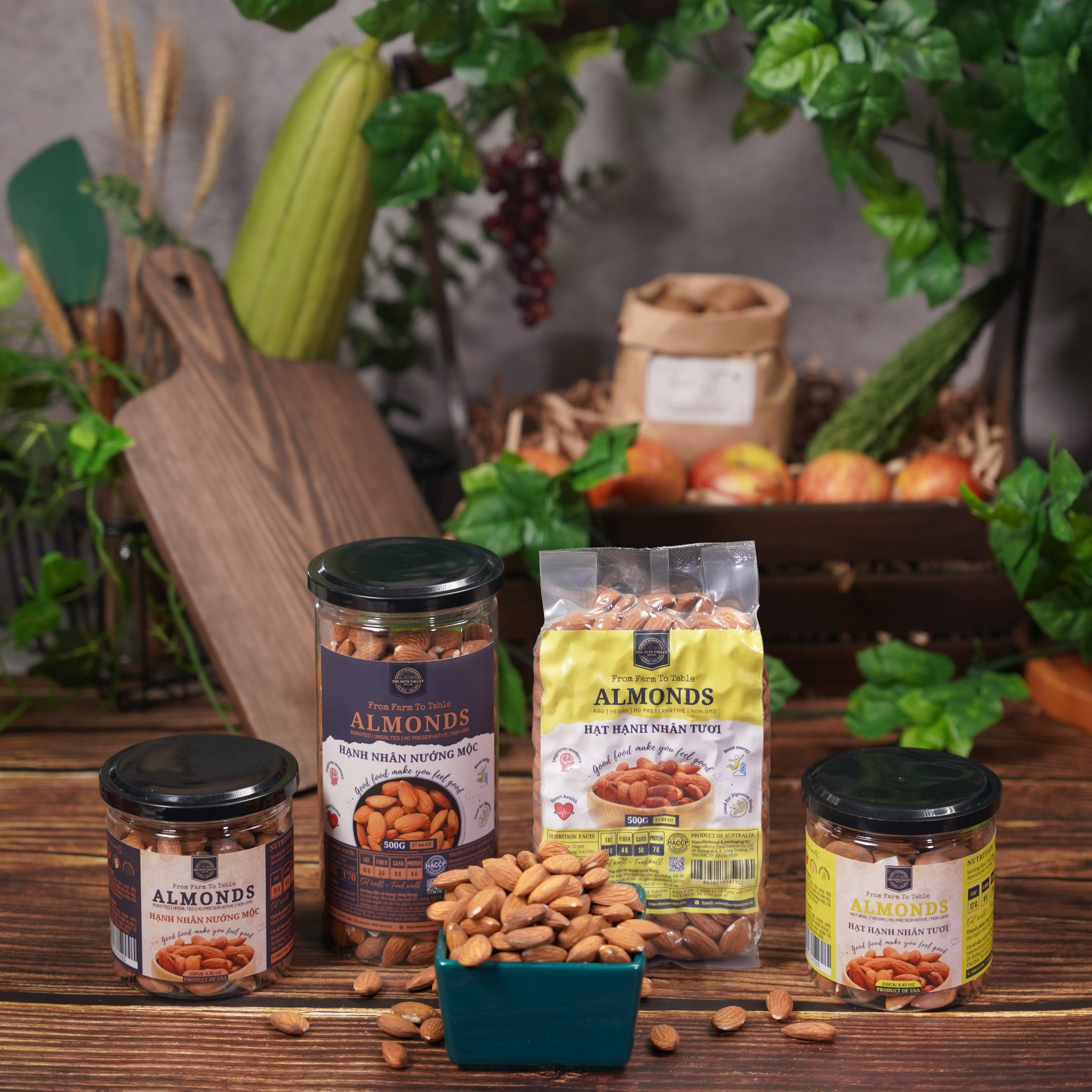 Fresh / Roasted Almonds for Making Nut Milk, Salad Dressing, Baking, Cream Topping - Almond the Nuts Valley