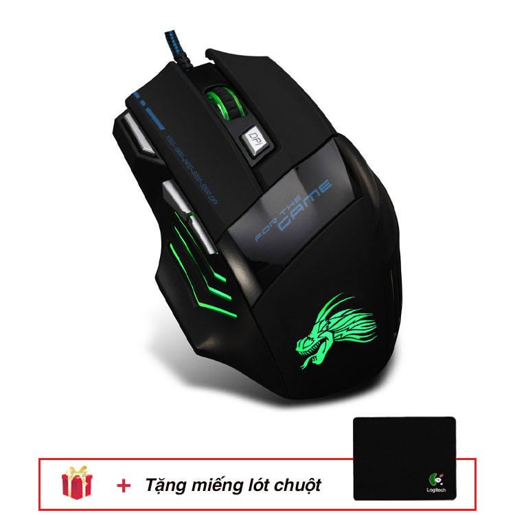 5500DPI gaming mouse optical USB gamer mice computer mice + free Logitech mousepad pad