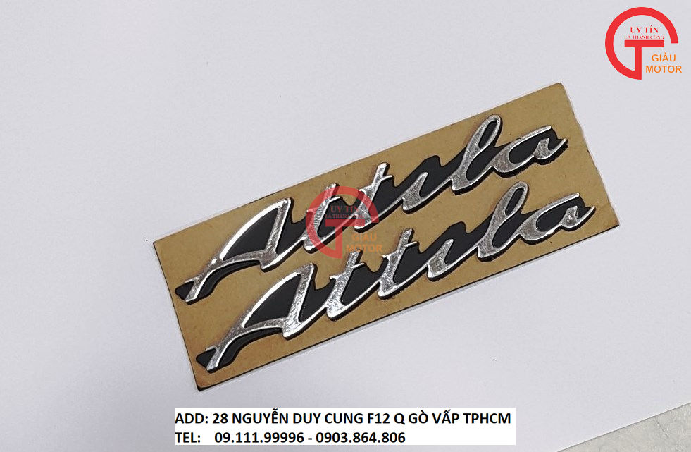 Cặp chữ nổi attila bằng nhựa cứng dán cho xe sym attila