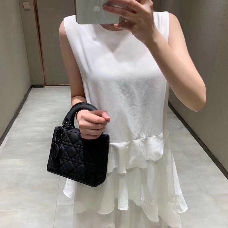 Túi xách nữ 3 Ô Khóa Đen sz 18