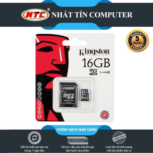 Thẻ nhớ MicroSDHC Kingston 16GB Class 10 U1 80MB/s Kèm Adapter