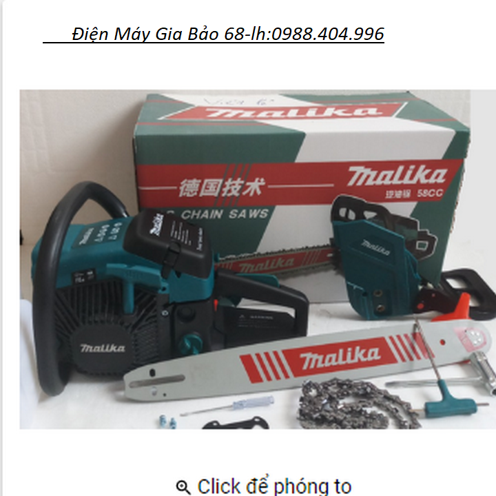 Máy cưa xích chạy xăng Malika