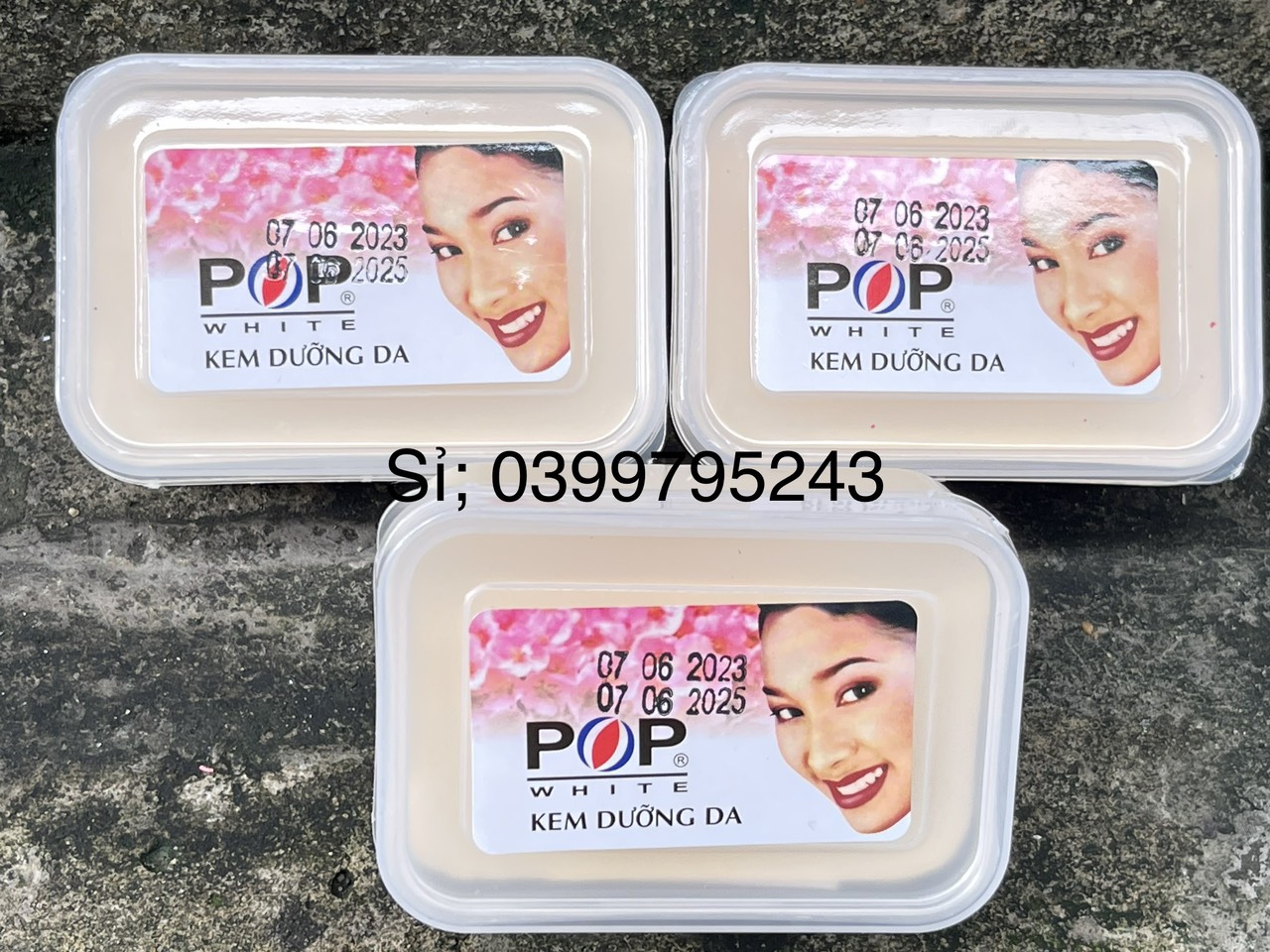 Combo 3 hộp kem dưỡng trắng da pop hộp vuông