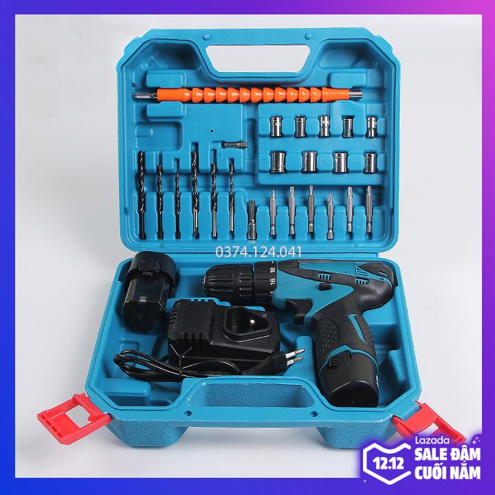 Máy Khoan Pin Makita Giá Rẻ TPHCM, Bộ Máy Khoan Makita 12V Pin Sạc Kèm Nhiều Đầu Vặn - Bắt Ốc - Sửa Nhà - Khoan - Bảo Hành 12 Tháng Toàn Quốc