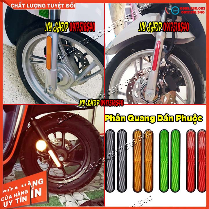 Mắt Mèo Phản Quang Dán Phuộc Trước Xe Máy ( Giá 1 Cặp)