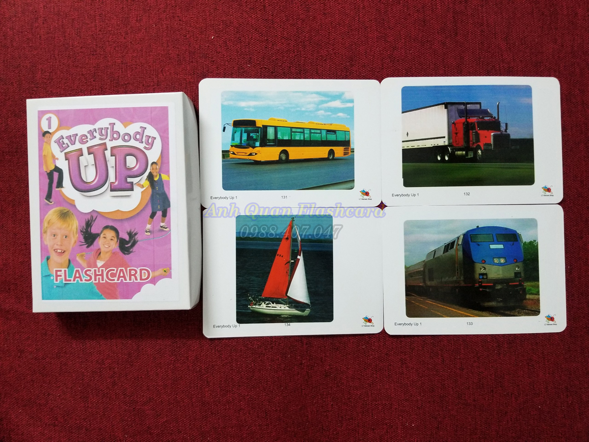 Bộ Flash card Everybody UP 1 (134 thẻ khổ A5 in 2 mặt)