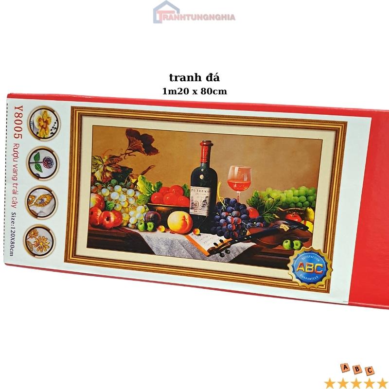 Tranh đính đá, tranh thêu chữ thập hoa quả trái cây