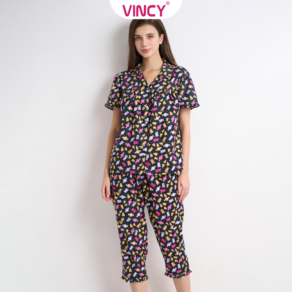 [Mua 3 giảm 20%, mua 2 giảm 15%] Bộ Đồ Satin Lửng Nữ Vincy BLS050W31