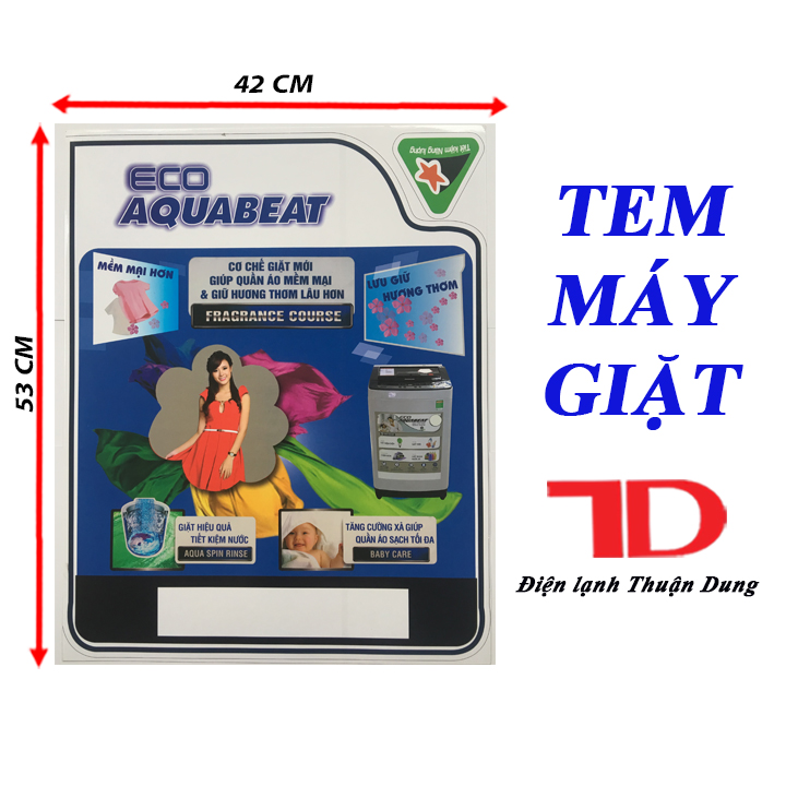 Tem dán máy giặt, Tem máy giặt - Điện Lạnh Thuận Dung