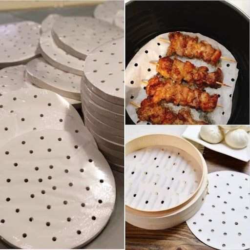 Giấy nến đục lỗ - Giấy nến chống dính dùng cho làm bánh, nồi chiên không dầu (tùy chọn)