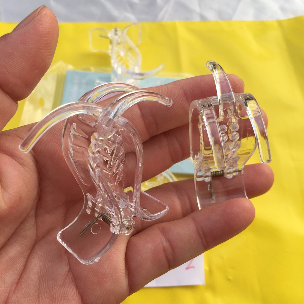 Combo 6 / 12 Kẹp Càng Cua 3 Răng Trong Suốt Loại Đẹp