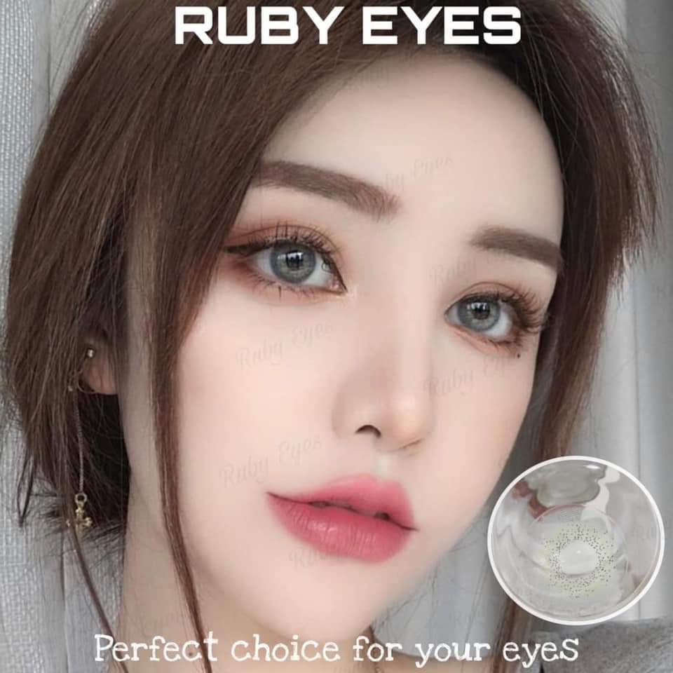 Combo 1 Contact Lens Gray Color Eye Accessory Yearly 0 Degree Korea + 1 Solution free gift Lenses Container Case (MS:6)